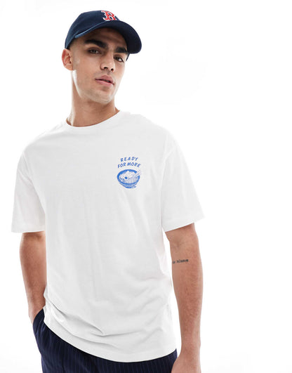Super Oversized Ramen Back Print T-Shirt