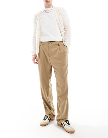 Wide Fit Pleat Front Smart Trouser