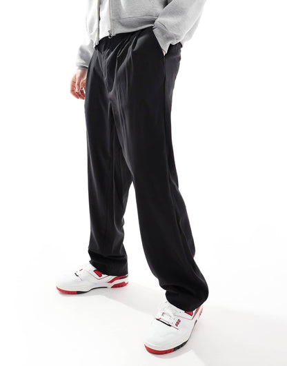 Wide Fit Pleat Front Smart Trouser