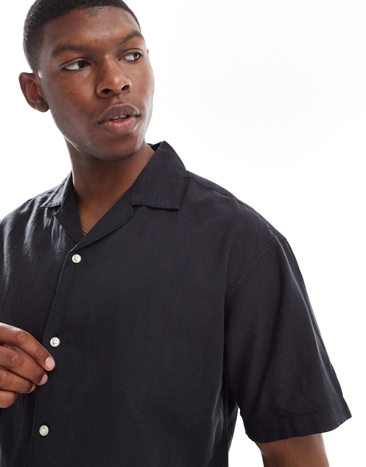 Revere Collar Linen Shirt
