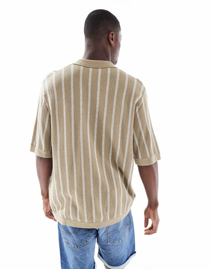 Button Through Knitted Polo