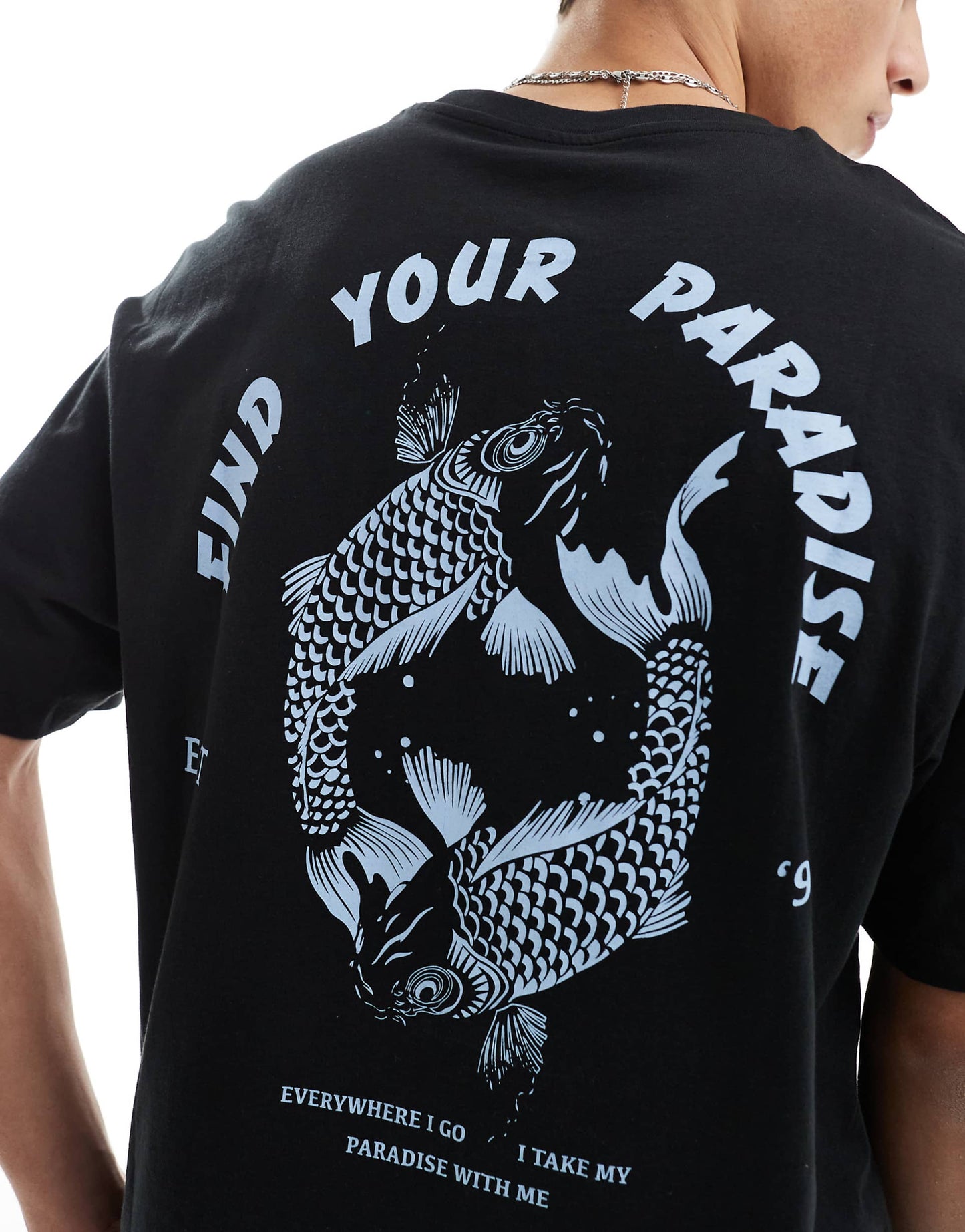 Super Oversized Koi Carp Back Print T-Shirt