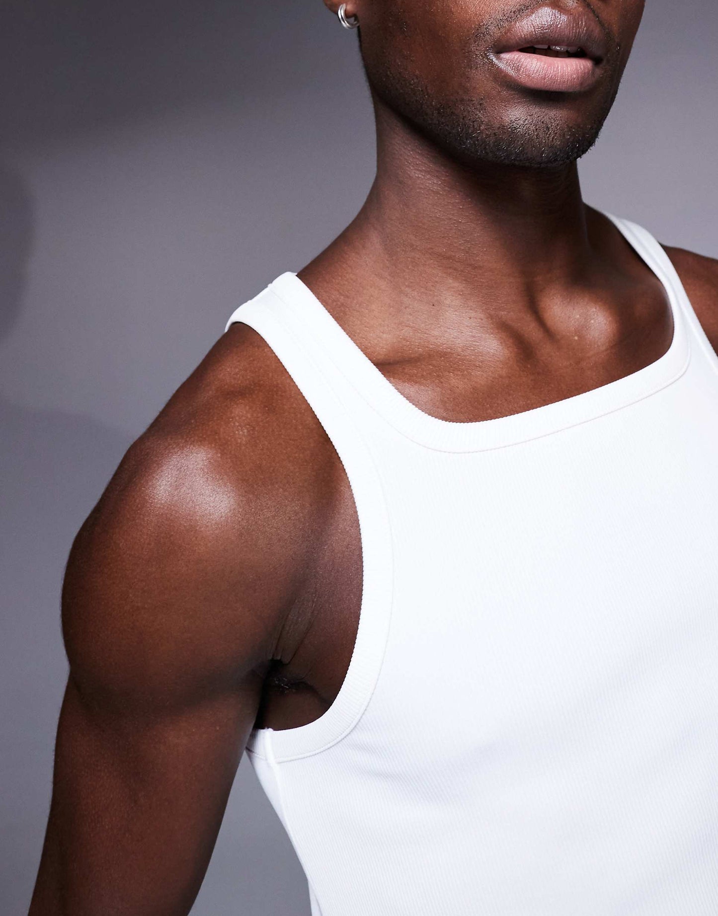 Square Neck Slim Fit Active Rib Training Vest