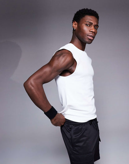 Slim Fit Active Rib 90S Training Tank
