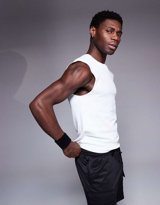Slim Fit Active Rib 90S Training Tank