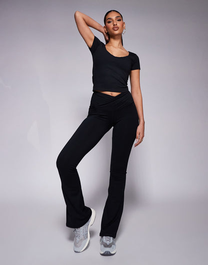 Soft Touch Slim Kick Legging With Wrap Waist