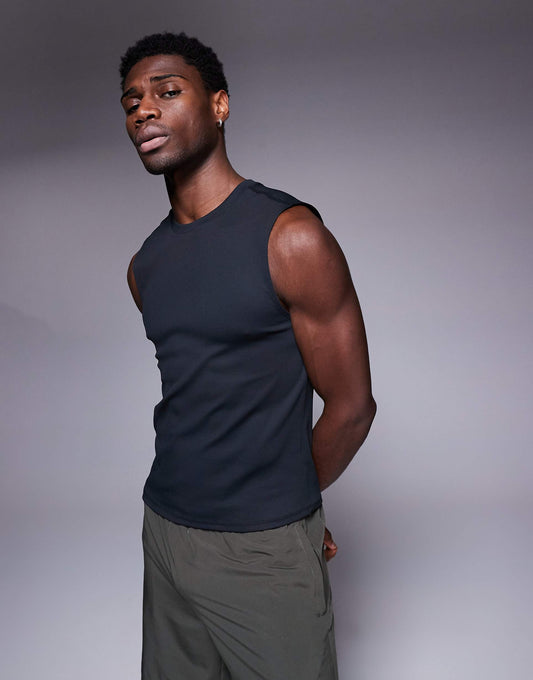 Slim Fit Active Rib 90S Training Tank