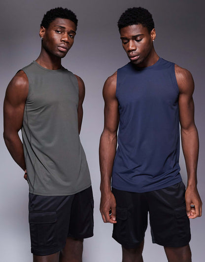 Icon Training Sleeveless Tank With Quick Dry 2 Pack