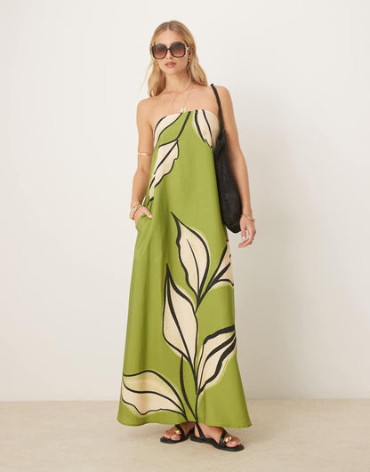 Cupro Bandeau Maxi Dress