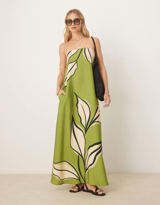 Cupro Bandeau Maxi Dress