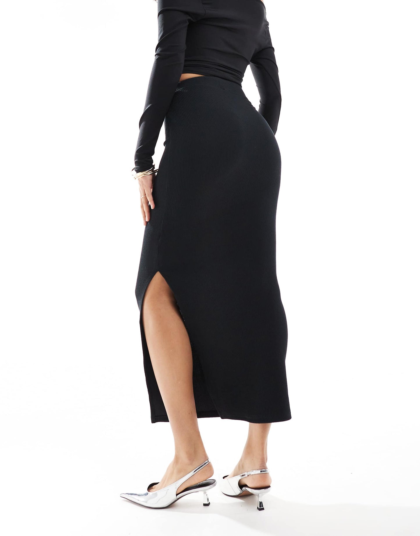 Side Slit Midi Skirt