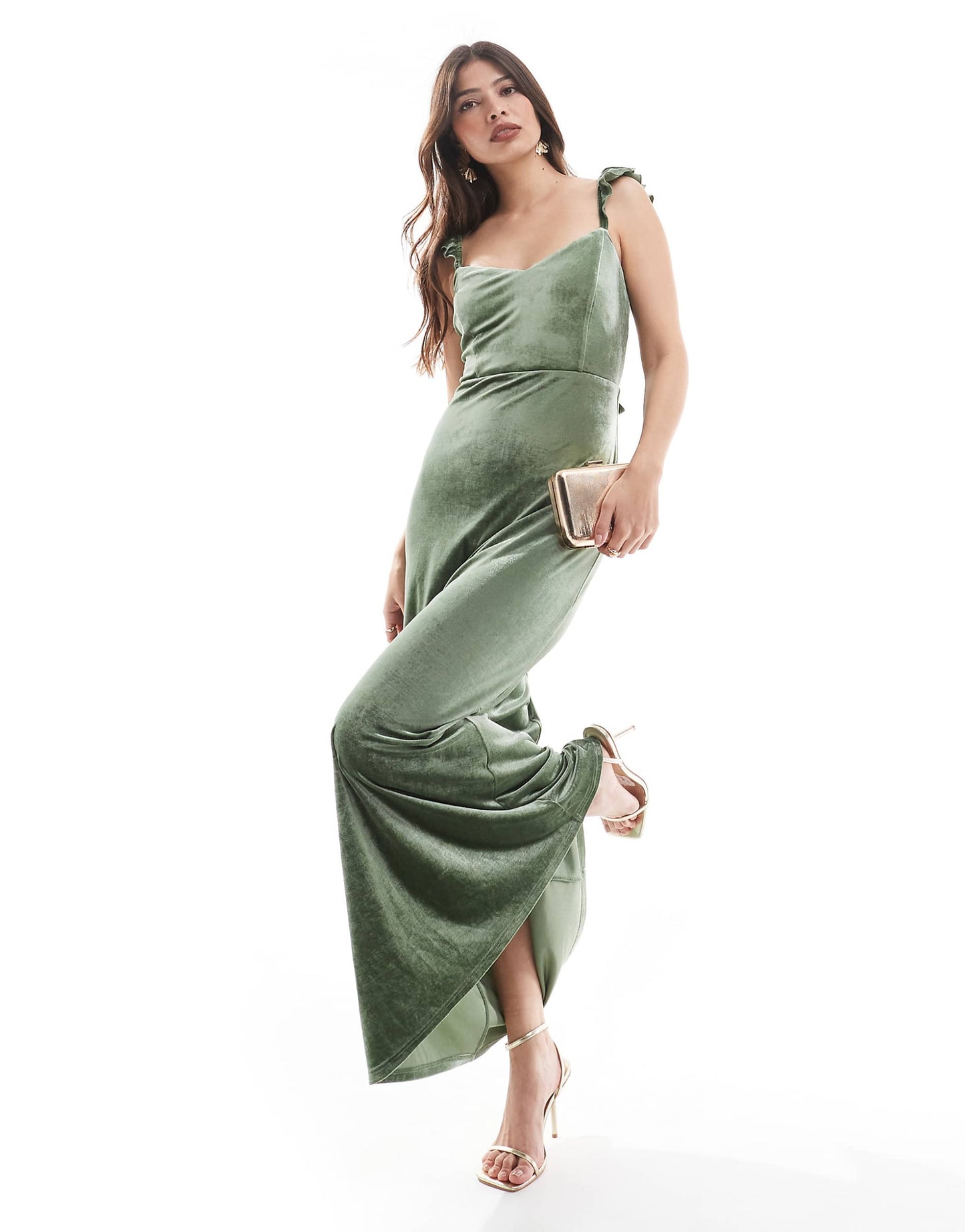 Strappy Tie Back Bridesmaid Maxi Dress