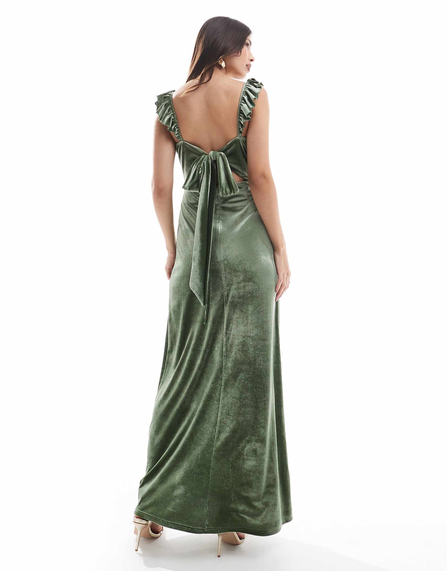 Strappy Tie Back Bridesmaid Maxi Dress