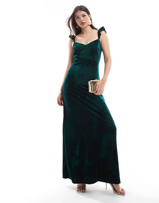 Strappy Tie Back Bridesmaid Maxi Dress