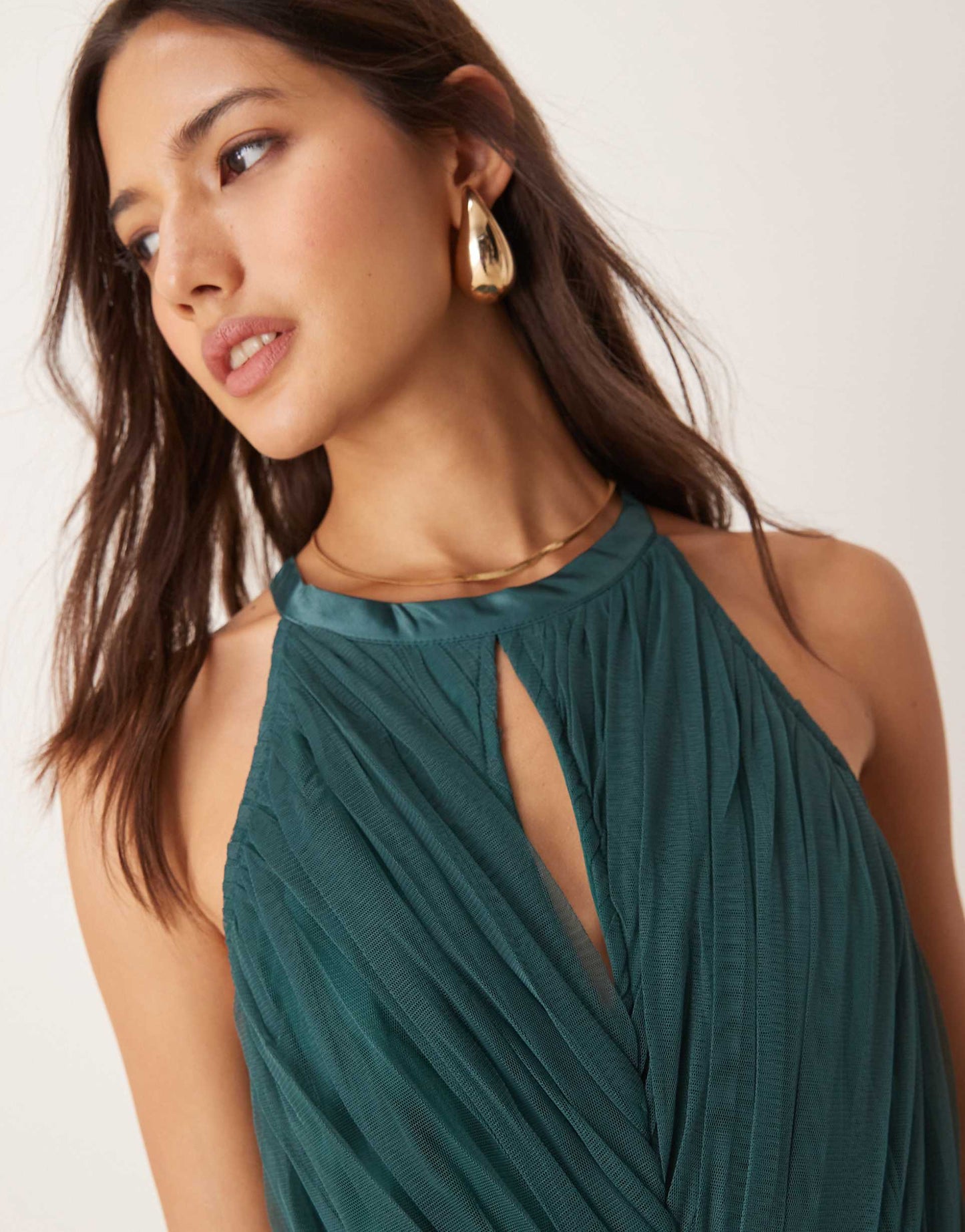 Keyhole Halter Neck Bridesmaid Maxi Dress