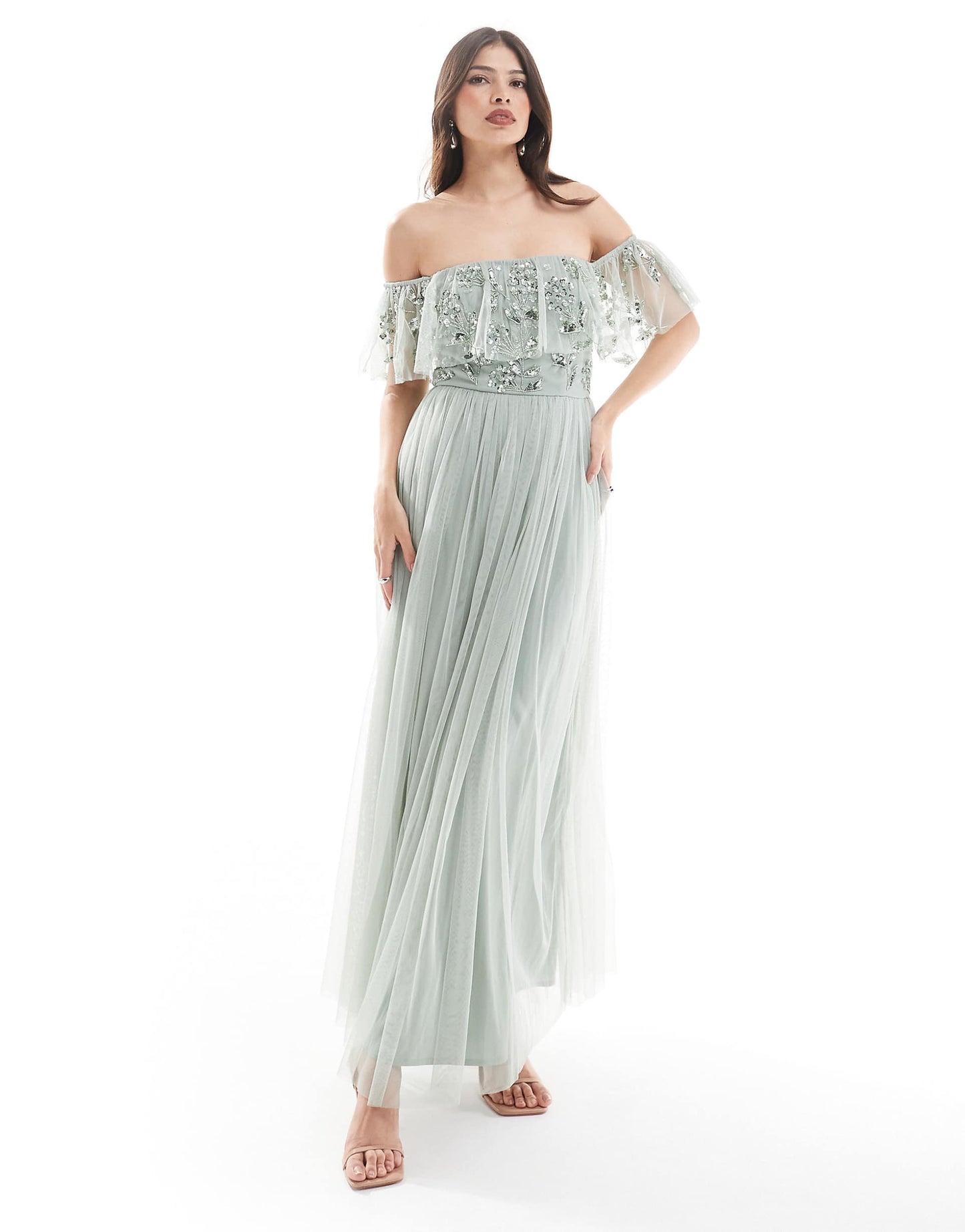 Maya Floral Embellished Bridesmaid Maxi Dress