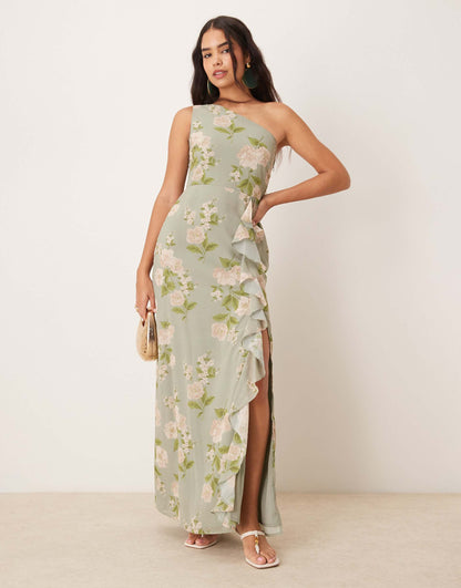 One Shoulder Bridesmaid Maxi Dress