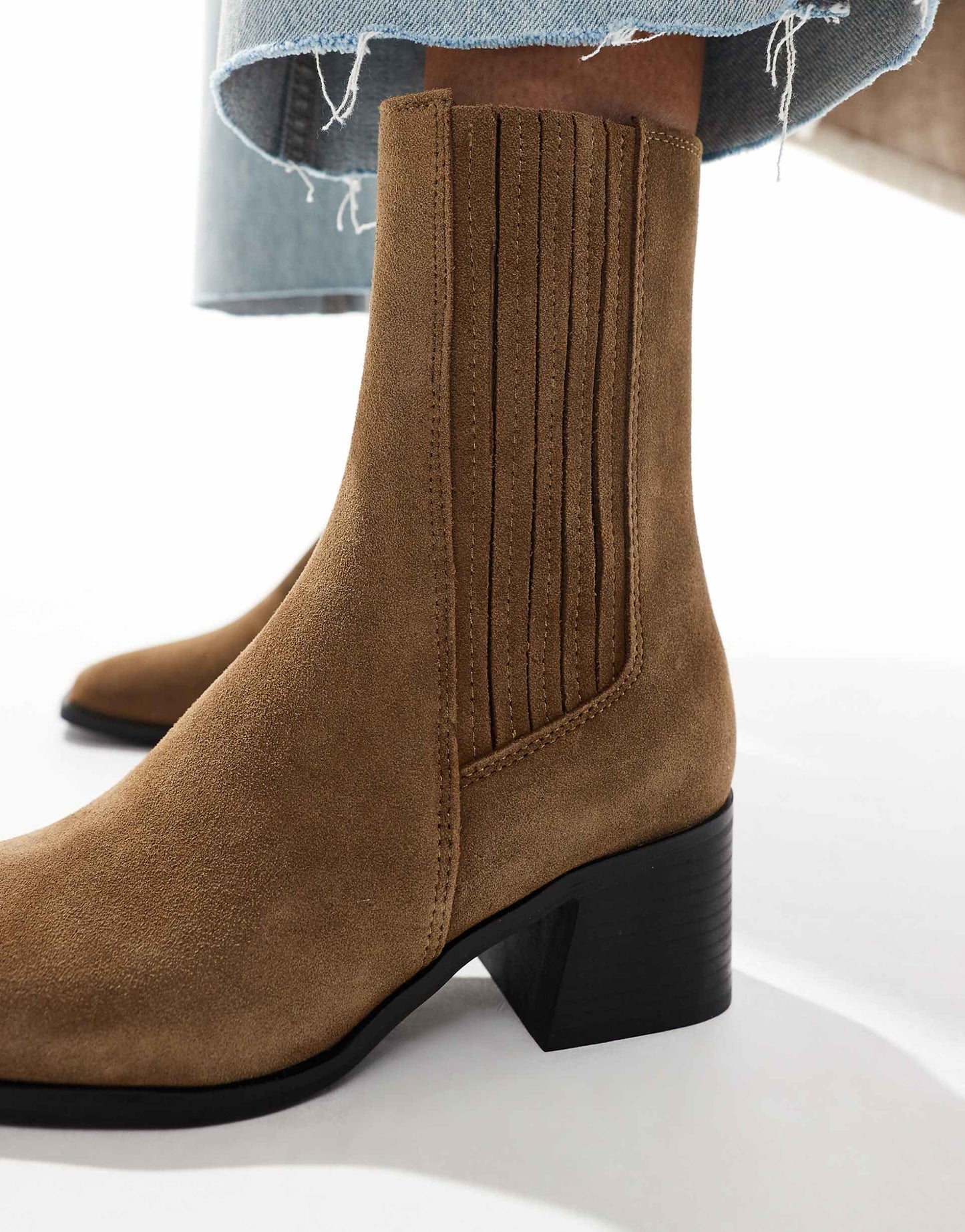 Heeled Suede Ankle Boots