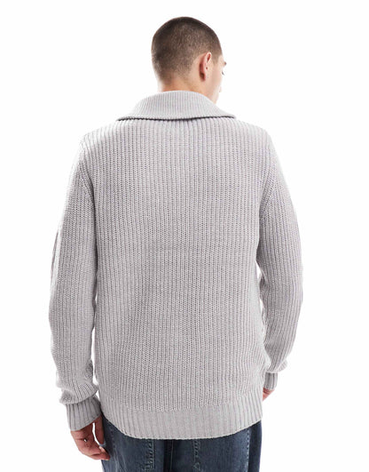 Quarter Zip Funnel Neck Jumper