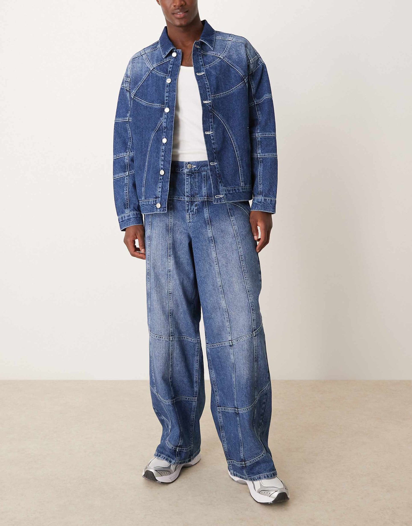 Co-Ord Super Baggy Jeans With Seam Details
