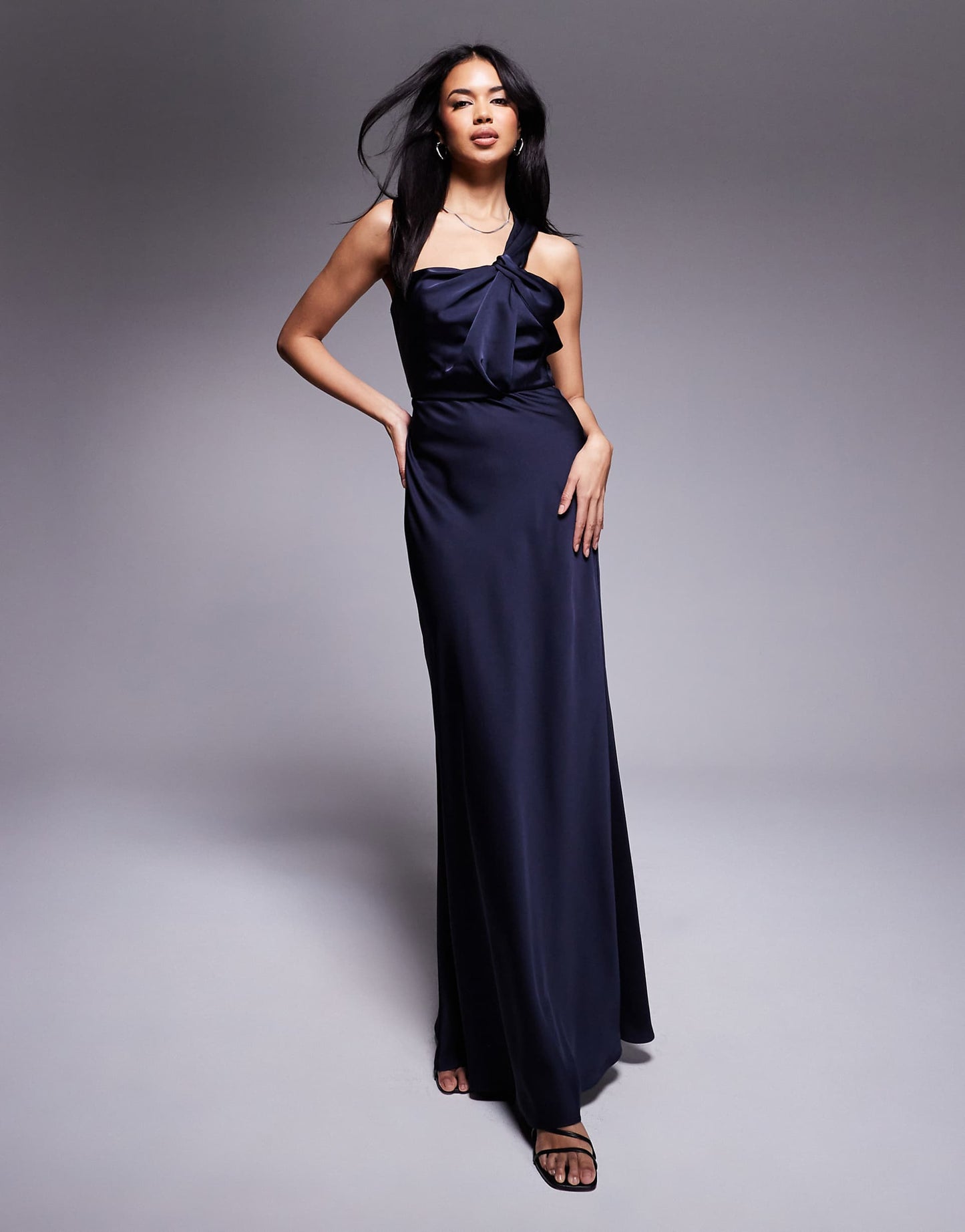 Asymmetric Knot Front Maxi Dress