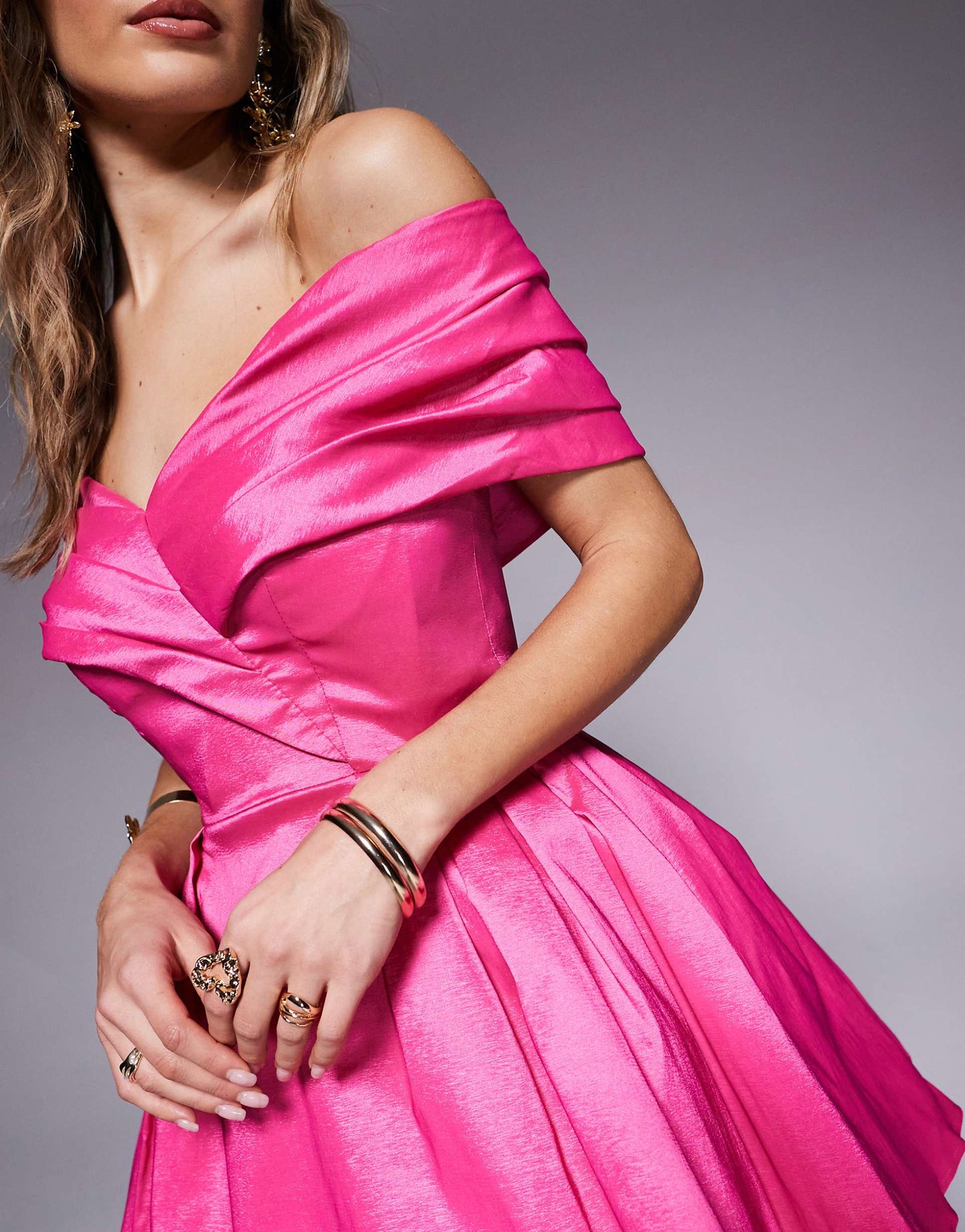 Taffeta Structured Mini Prom Dress