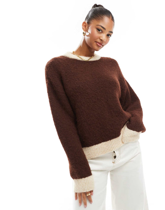 Wool Blend Fluffy Knitted Jumper