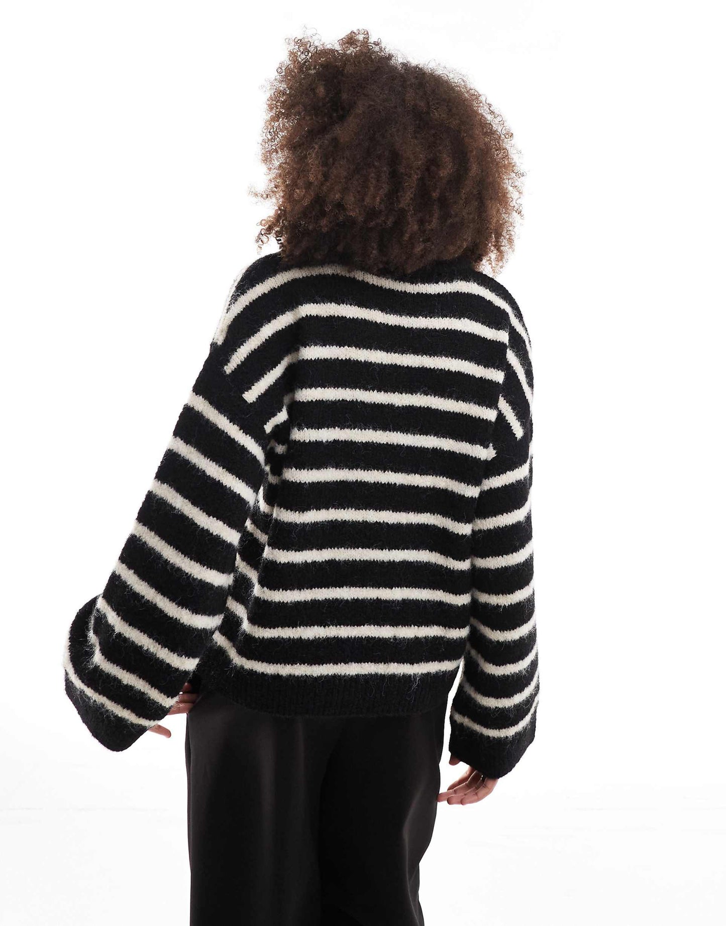 Wool Blend Fluffy Wide Sleeve Knitted Jumper