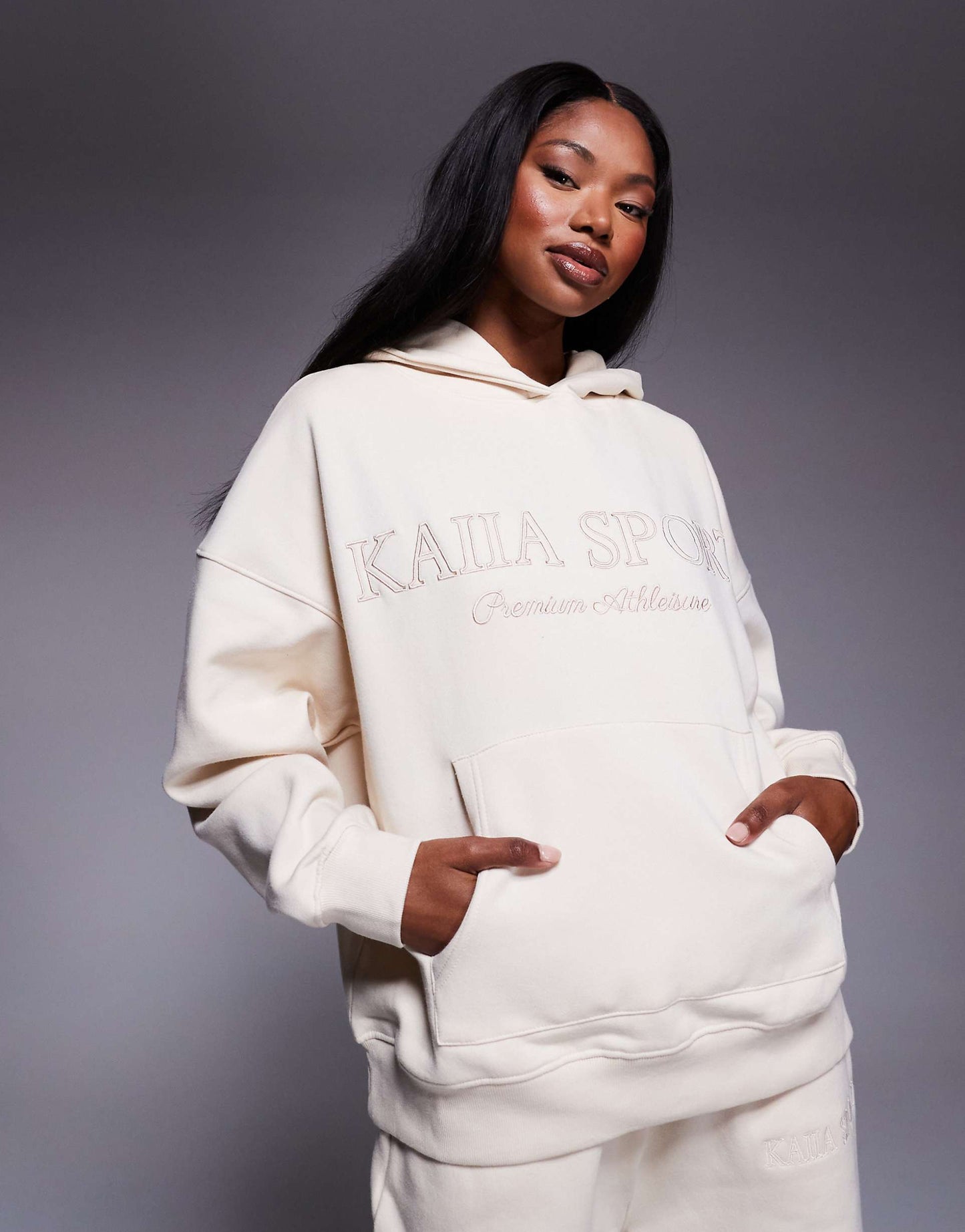 Sport Embroidered Logo Oversized Hoodie Co-Ord