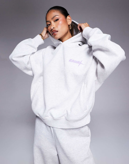 Planet Logo Graphic Back Print Oversized Hoodie