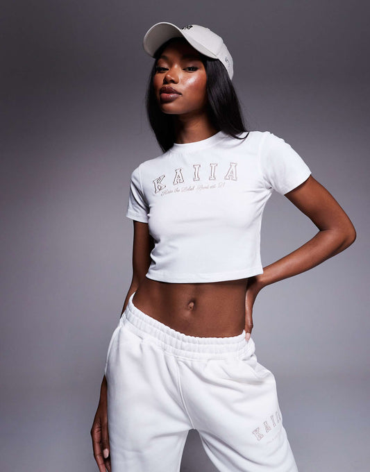 Embroidered Logo Baby Tee Co-Ord