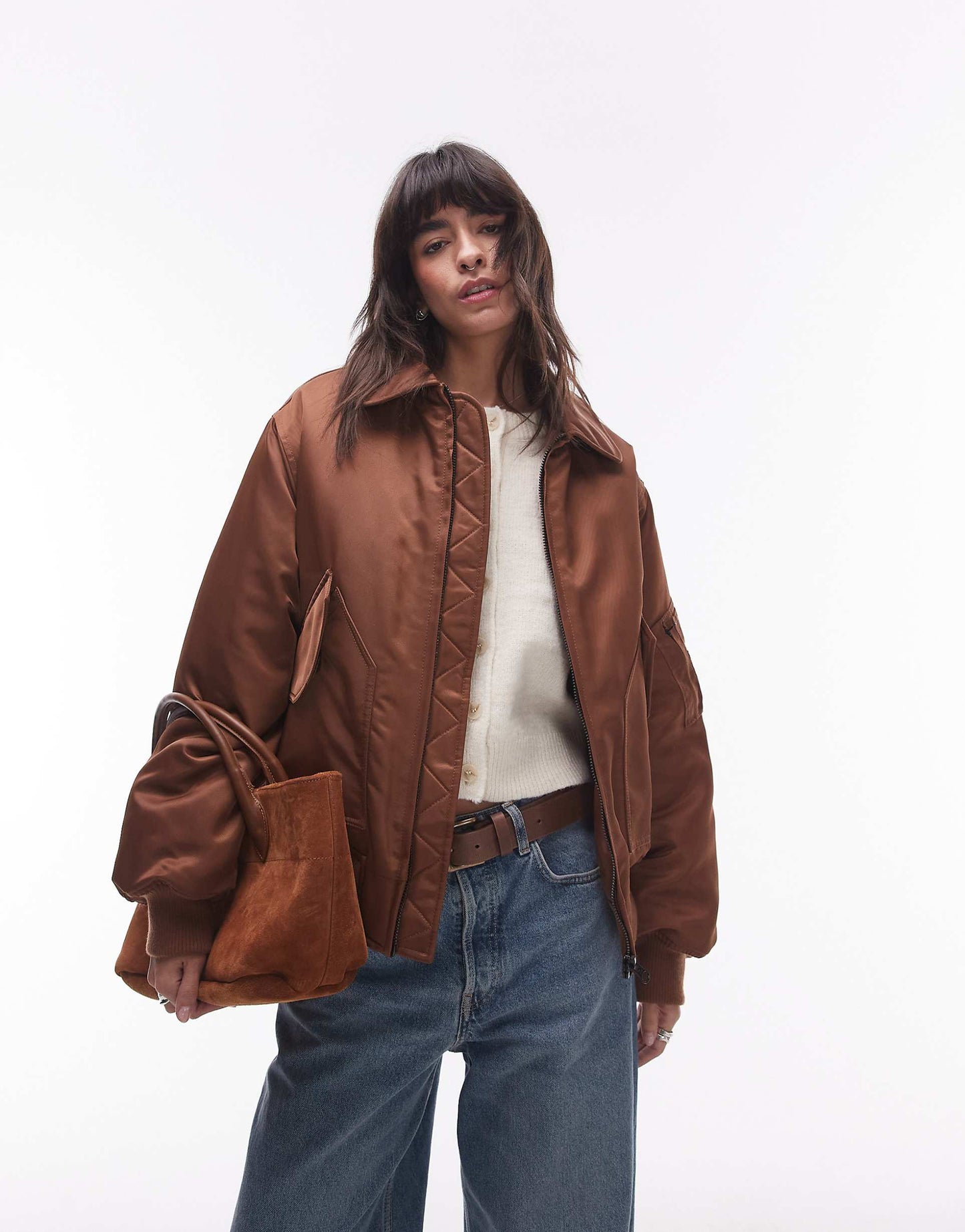 Twill Nylon Bomber Jacket