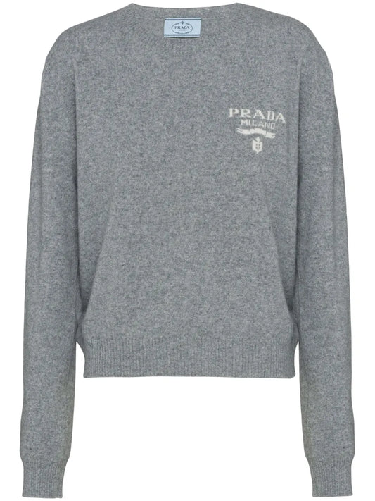 Intarsia-Logo Cashmere Jumper