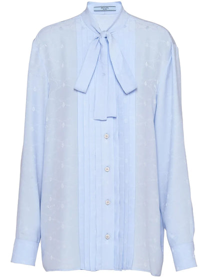 Jacquard Crepe-De-Chine Blouse
