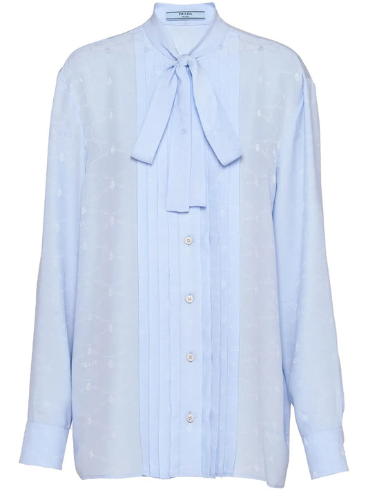 Jacquard Crepe-De-Chine Blouse