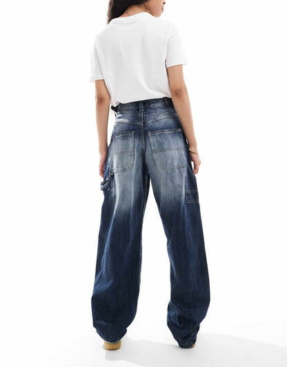 Petite Adjustable Waist Carpenter Jeans