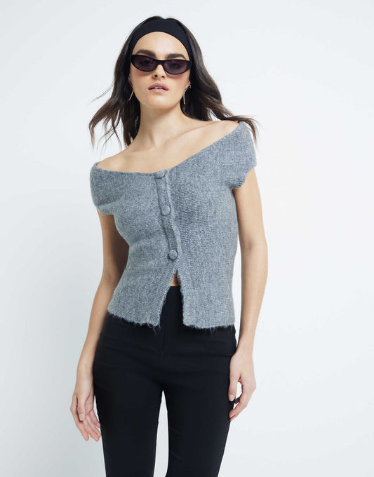 Off Shoulder Knitted Top