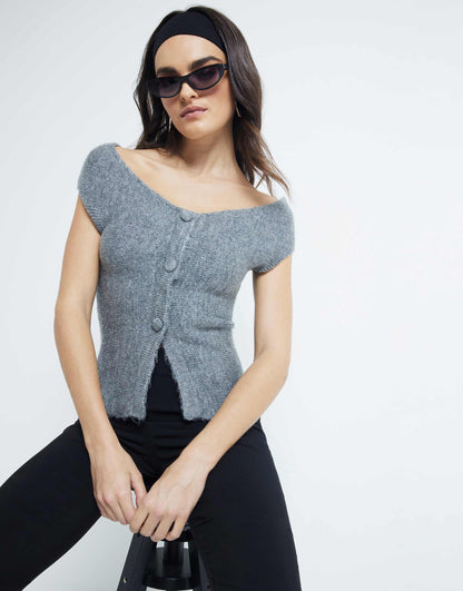 Off Shoulder Knitted Top