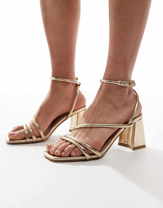 Wide Fit Strappy Block Heeled Sandals