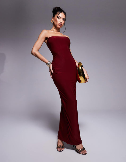 Exclusive Slinky Double Sculpted Bandeau Maxi Dress