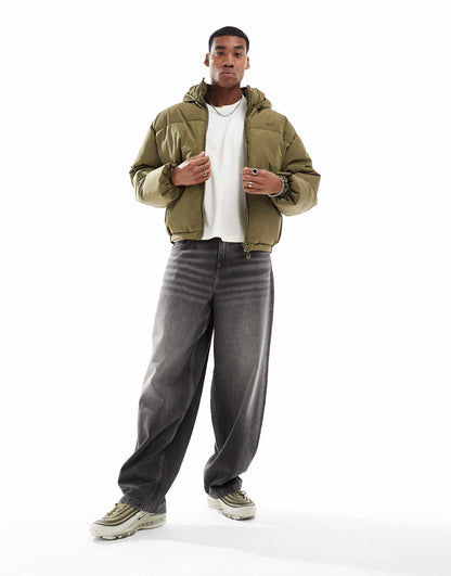 Boxy Puffer Jacket With Hood