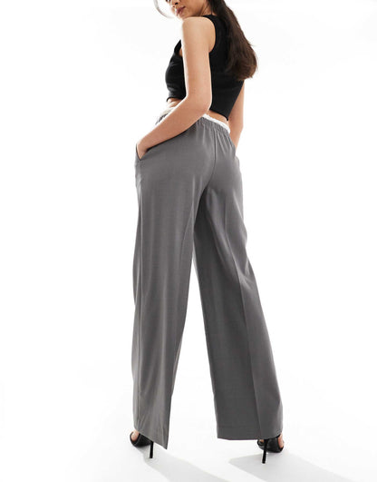 Wide Leg Tailored Trousers