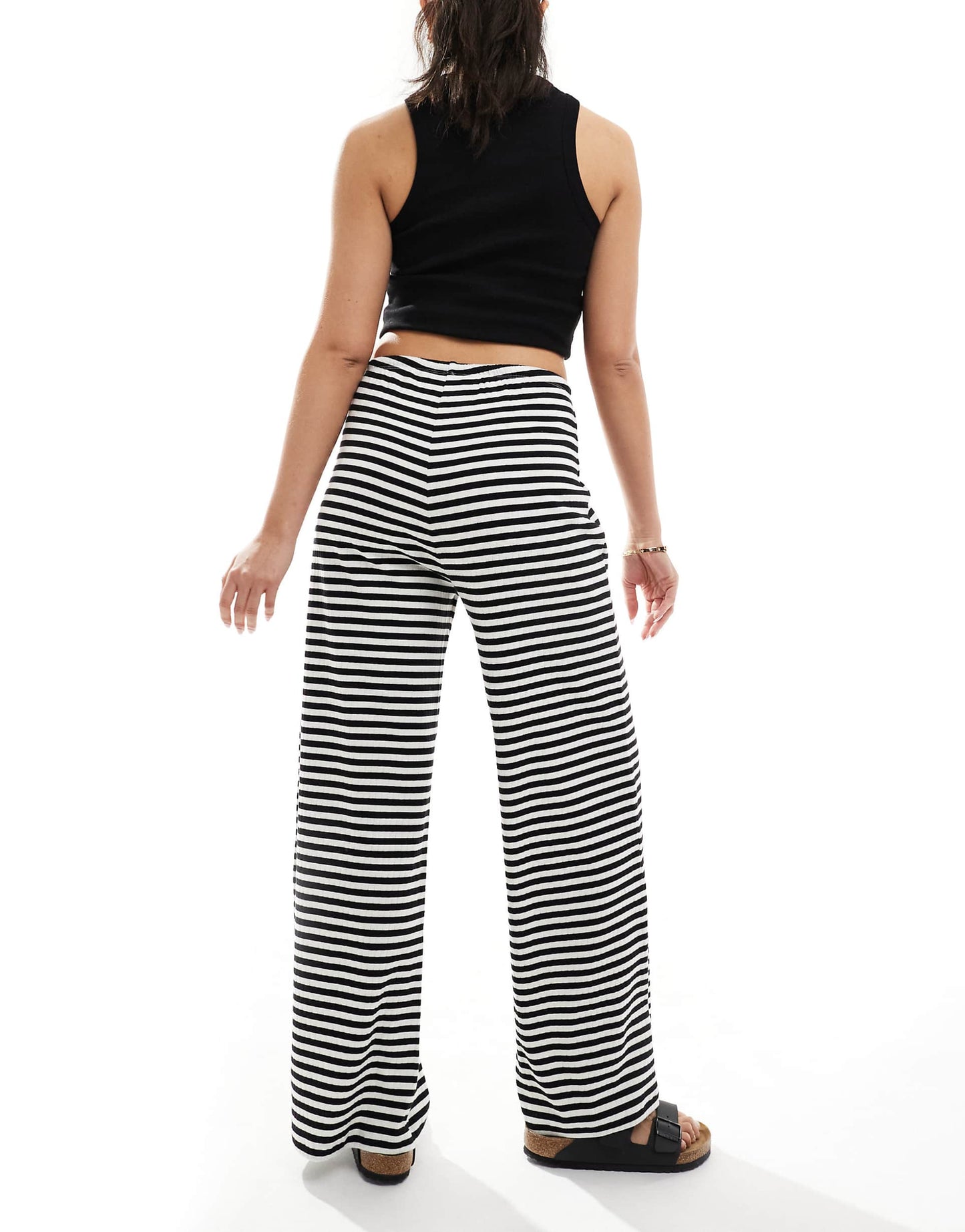 Tie Waist Ribbed Trousers