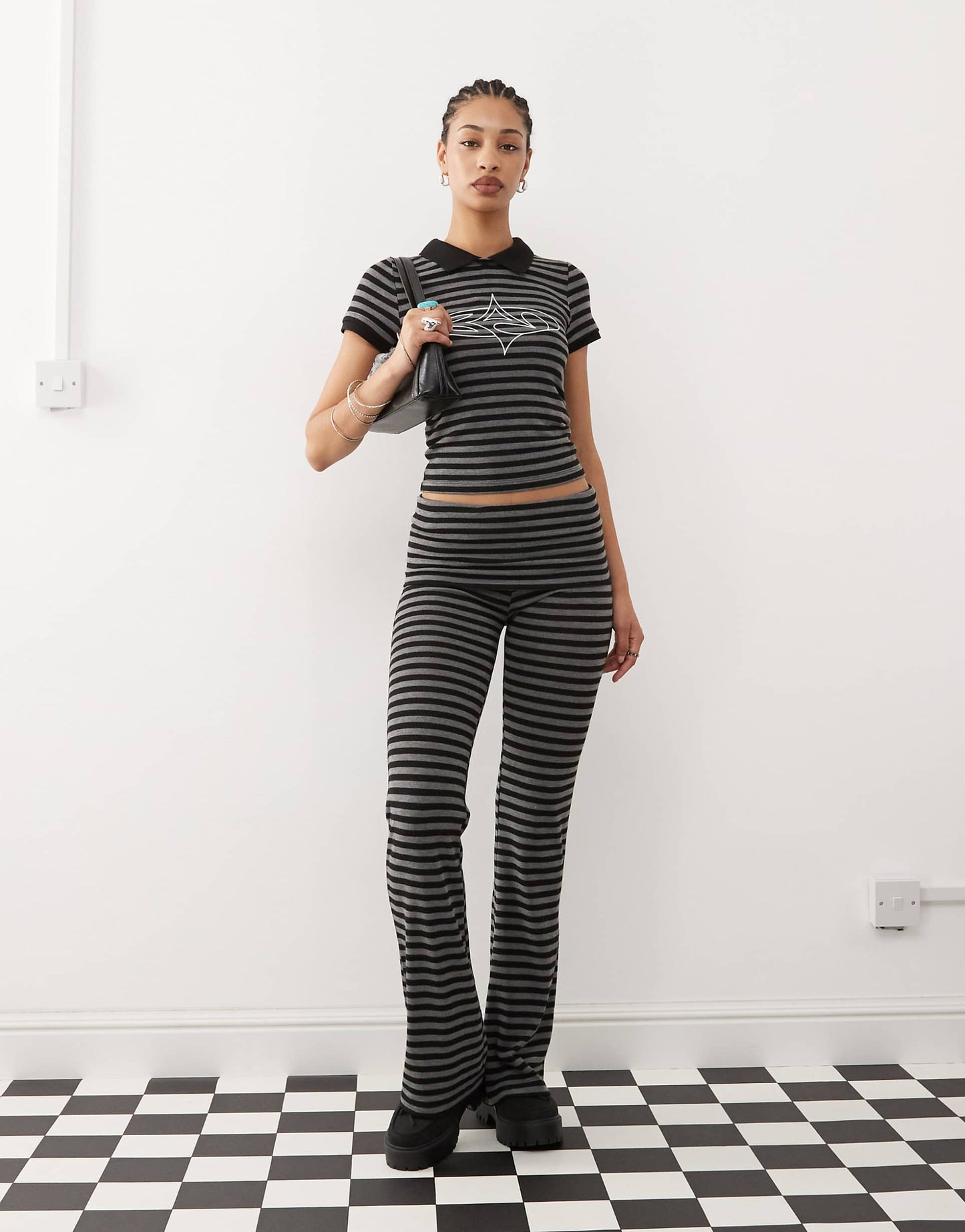 Penelope Striped Foldover Waistband Co-Ord Trousers