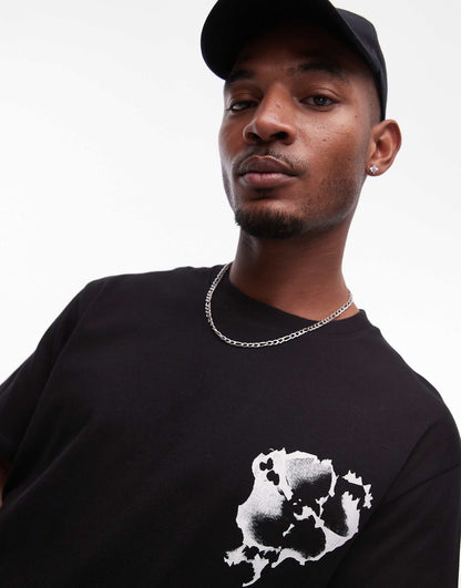 Premium Oversized Fit T-Shirt With Front And Back Abstract Floral Print