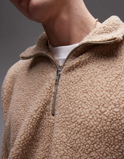 1/4 Zip Borg Sweatshirt