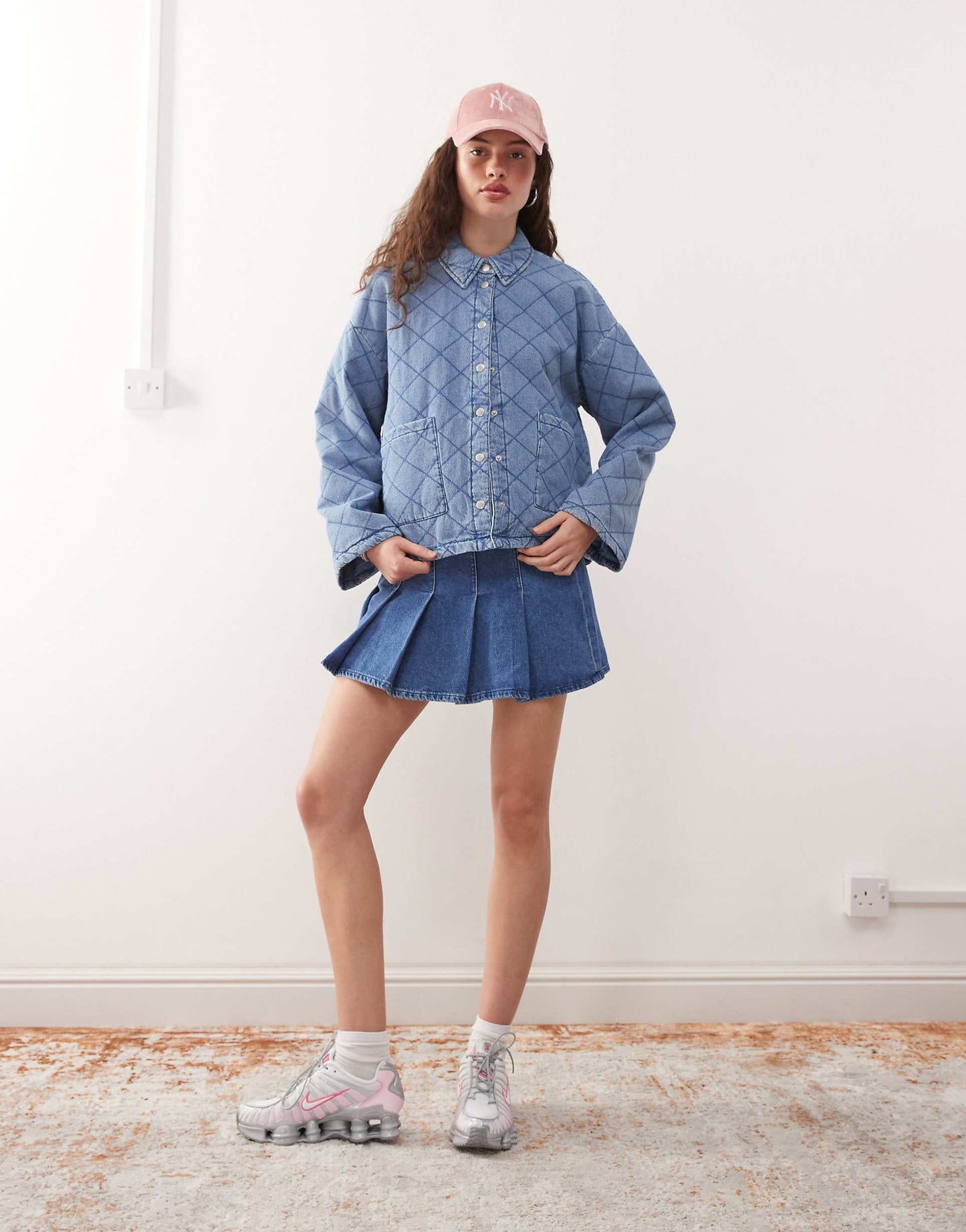 Quilted Diamond Denim Jacket