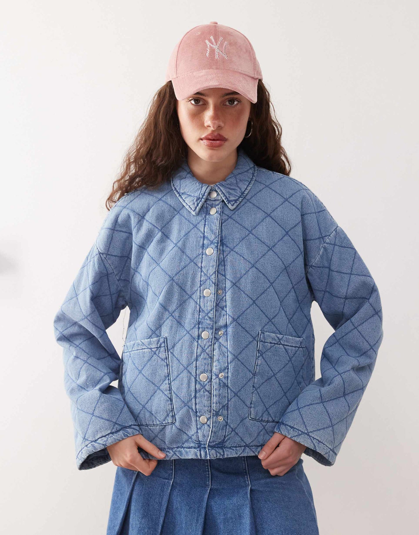 Quilted Diamond Denim Jacket
