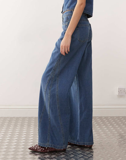 Robie High Waisted Baggy Jean Co-Ord With Flare Insert