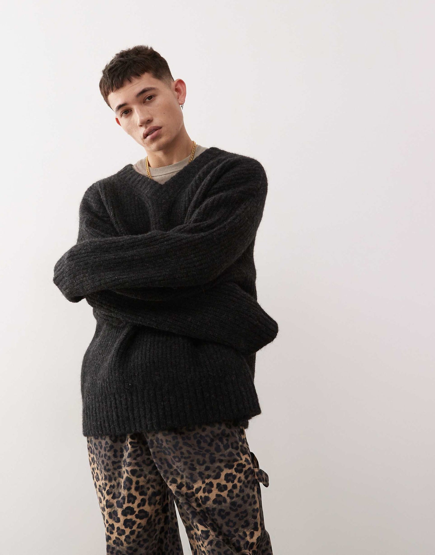 Riley Wool Blend Chunky Knit V Neck Jumper
